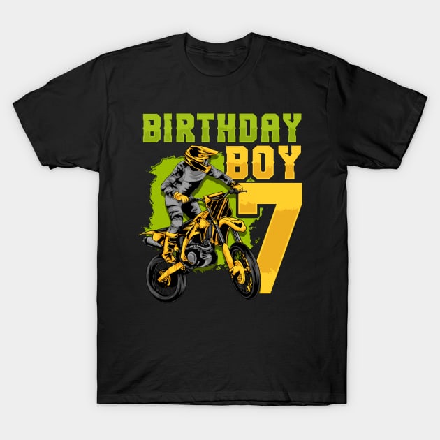 7th Birthday Motocross MTX Dirt Bike T-Shirt by CreativeGiftShop